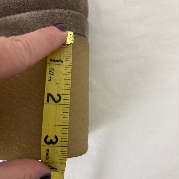 Marc Fisher Lina Platform Loafer Size 11 Suede Tan Slip On Shoes Academia Preppy - Picture 16 of 16